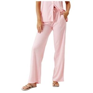 MELISSA ODABASH Betty Terry Track Pants Size Small Rose